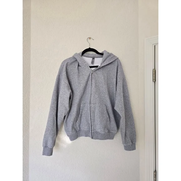 Skims Cotton Fleece Classic Zip Up Jacket Size XL - Picture 2 of 5